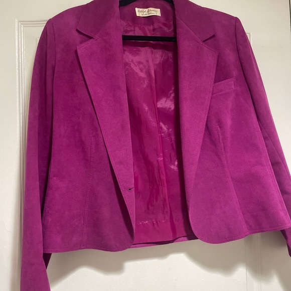 ♥️Vintage Adolph Schuman for Lilli Ann UltraSuede Womens Blazer Jacket suede - Picture 8 of 11